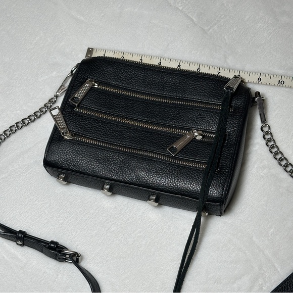 Rebecca Minkoff Avery Black & Silver Crossbody Purse - Picture 1 of 6